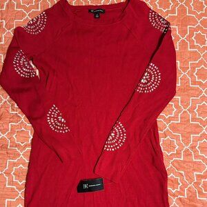 Red rhinestone long sleeve dress